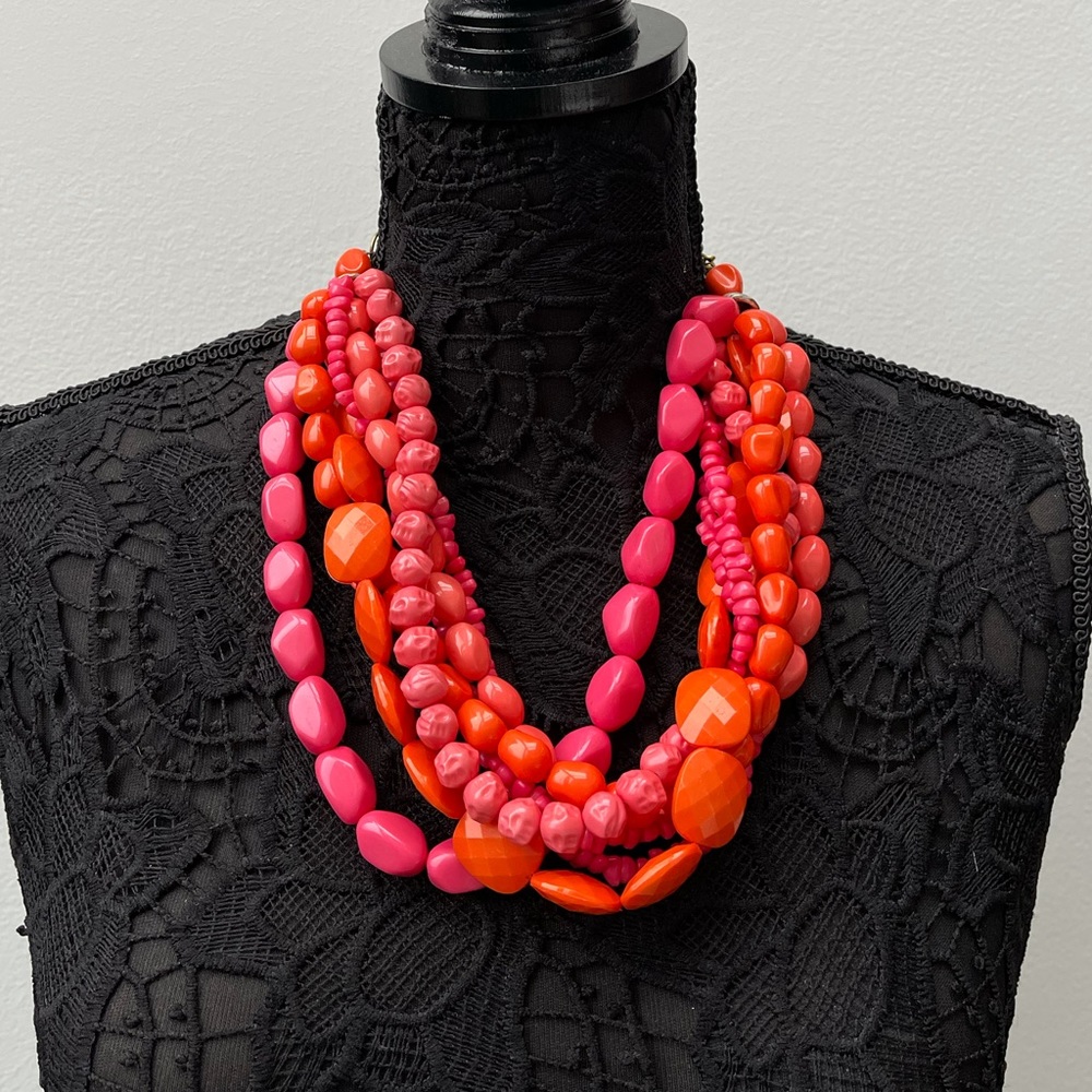 Laila Rowe multi strand red necklace